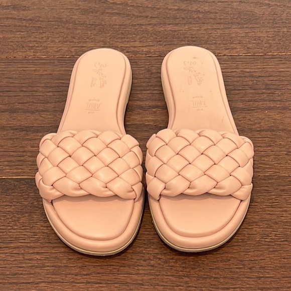SEYCHELLES Women’s Bellissima Blush Pink Flat Slides Size 10 - Picture 1 of 7
